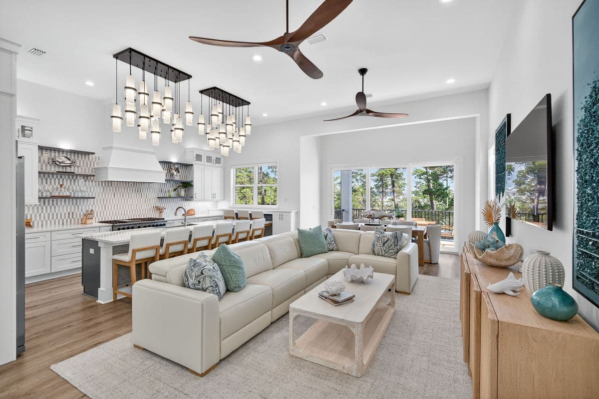 Villa Rosa open-plan living and kitchen